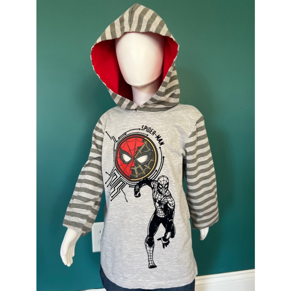 Marvel Spiderman Hooded Boys Tshirt, Size 7/8